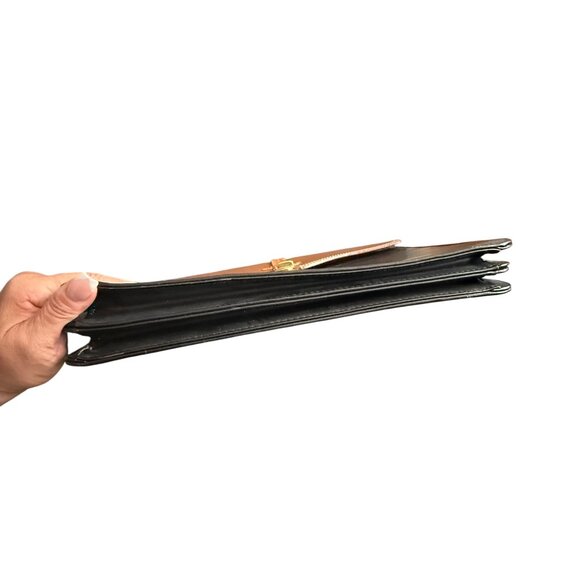 Moda Italiana Vintage Leather Briefcase Brown & Black Business Bag - Picture 5 of 8